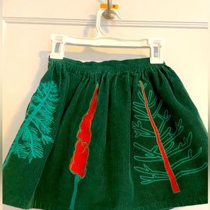 Piccolina embroidered botany corduroy skirt